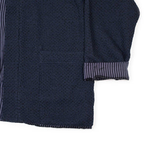 Lined easy cardigan in navy cotton poly knit