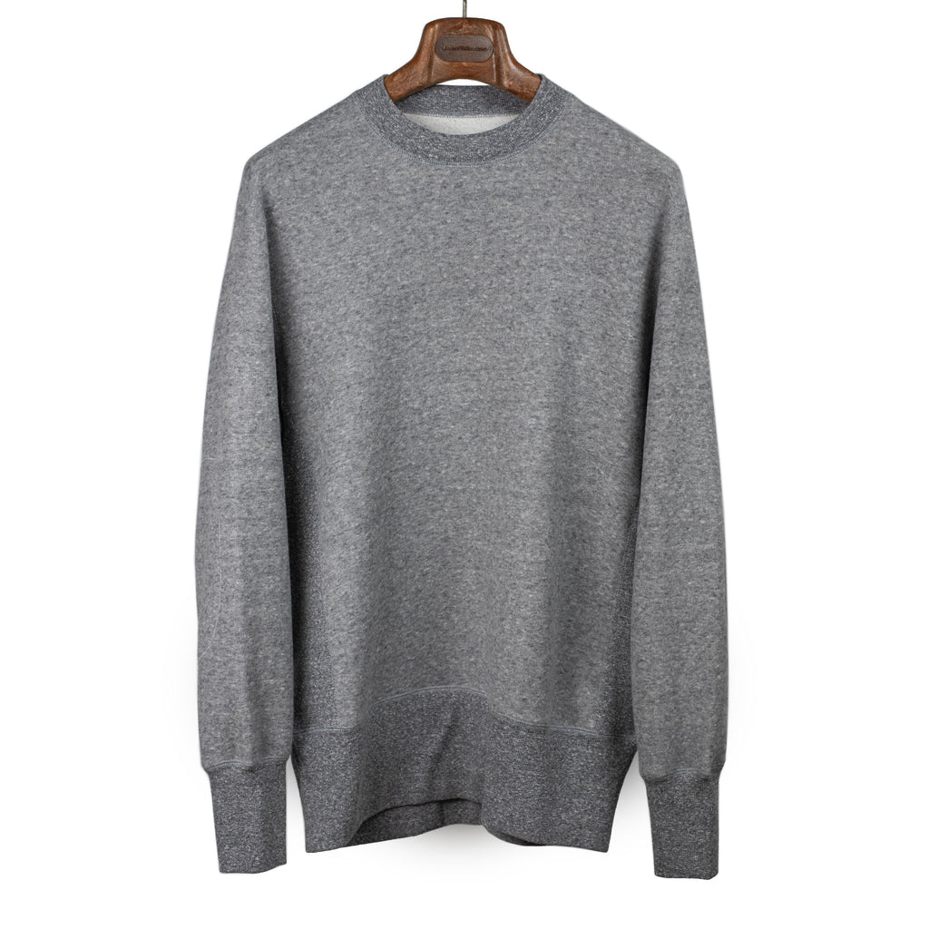 IKIJI FW26 Crewneck fleece sweatshirt in grey melange cotton and
