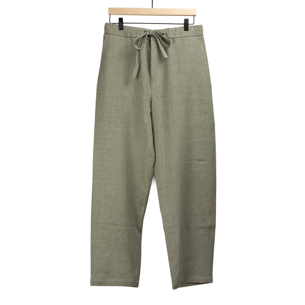 De Bonne Facture SS25 Balloon trousers in almond green Belgian