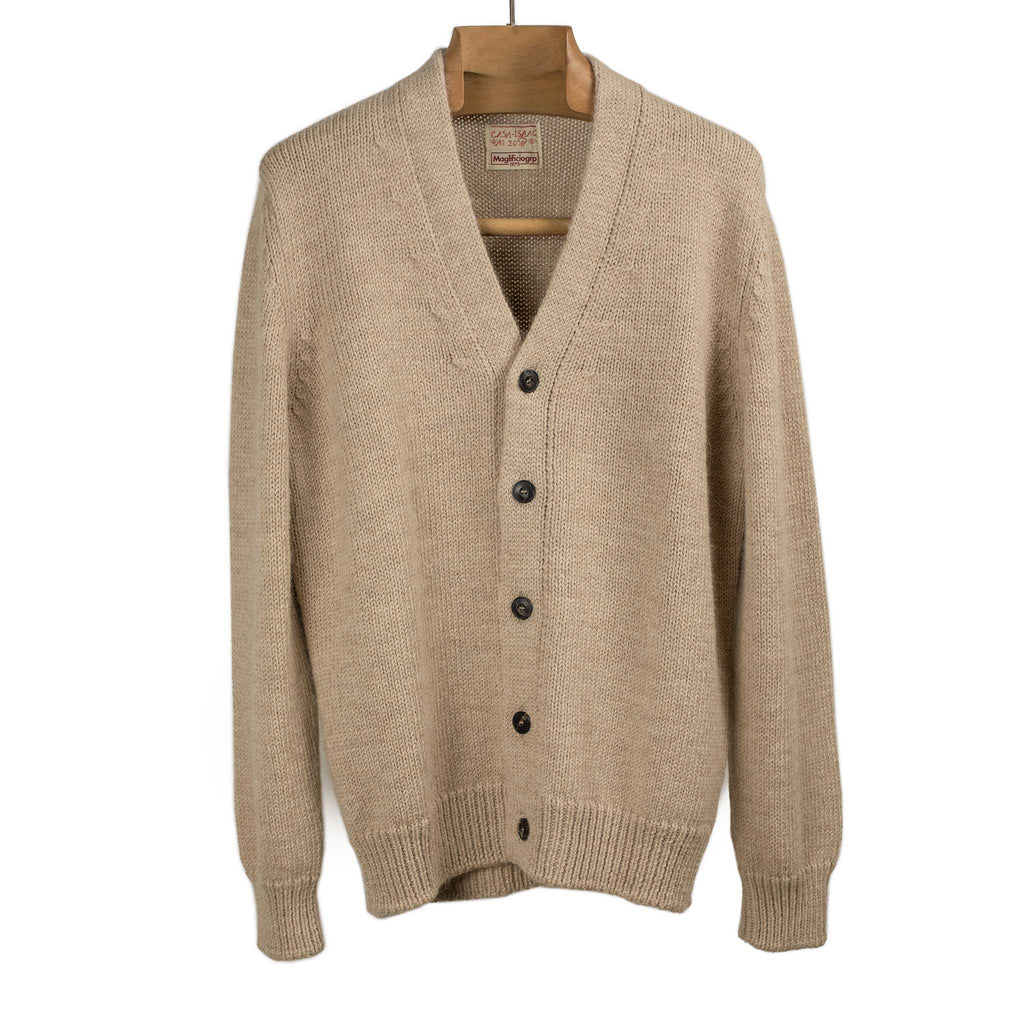 GRP FW25 Cardigan in Light Camel merino alpaca mix – No Man Walks