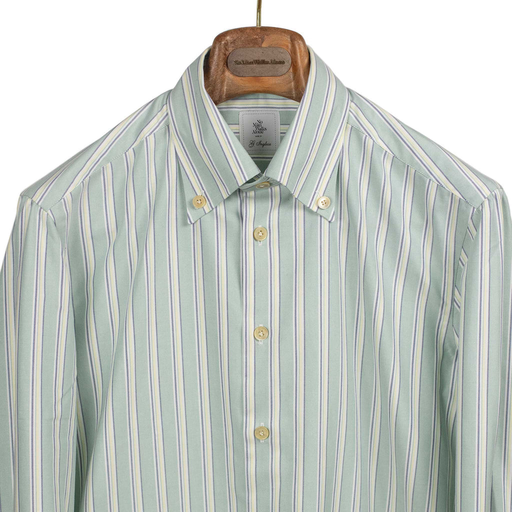 green emerald velvet dress Polo Ralph Lauren Striped Slim Fit Button Down Shirt Green/Pink/Yellow –  Celebrity Owned main image 0