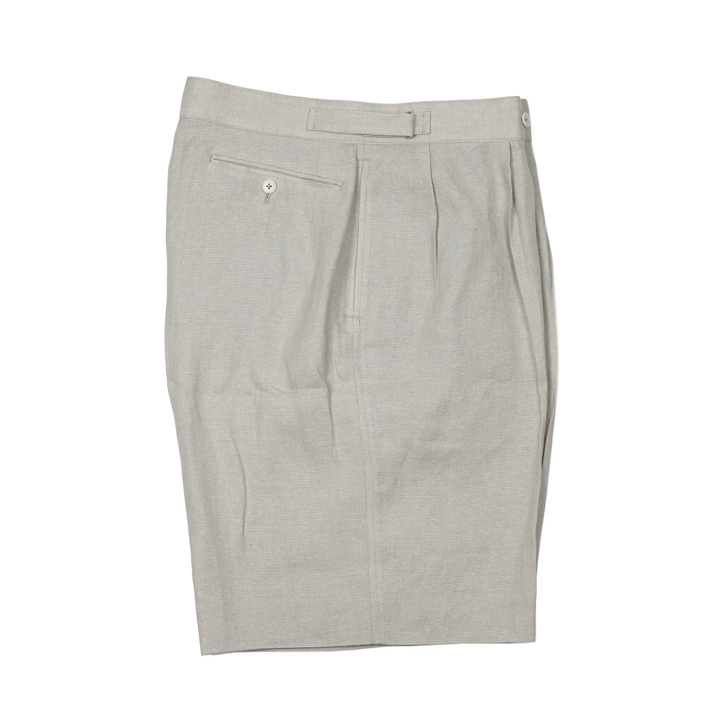 Kaptain Sunshine SS26 Gurkha shorts in ash grey linen and silk
