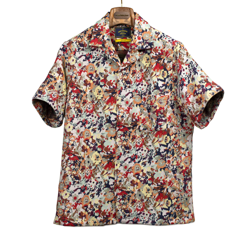 camp português Orchard Camo camp shirt in multicolor poly/cotton jacquard