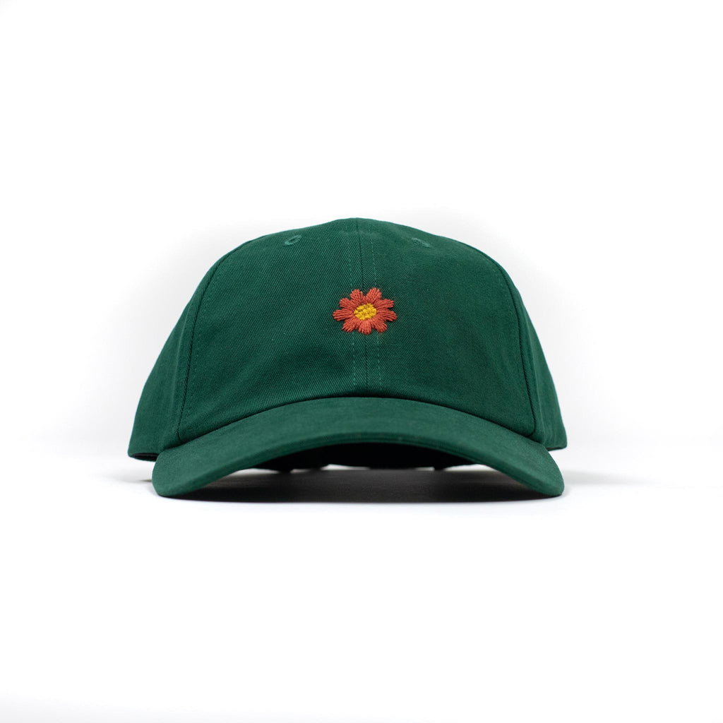 Portuguese Flannel SS26 Flower cap in green cotton twill  display picture 1