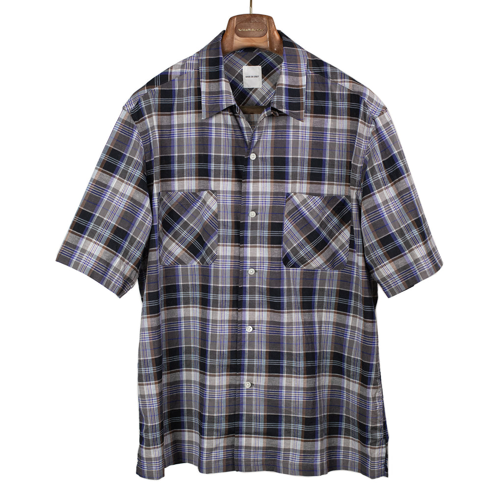 Sage de Cret SS26 Short sleeve open collar shirt in grey cotton
