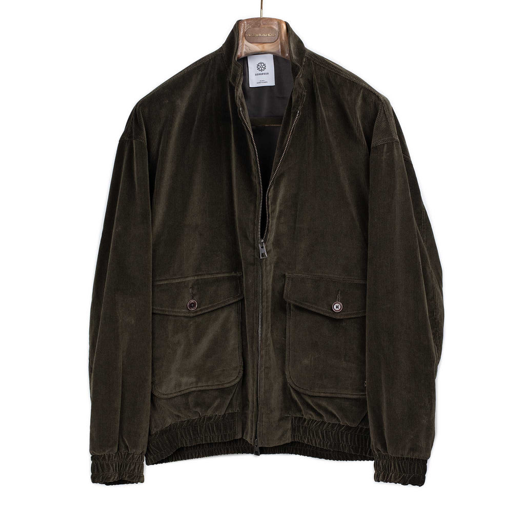 Seagreen FW25 Harrington jacket in brown corduroy – No Man Walks Alone