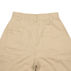 Naval trousers in cream cotton twil