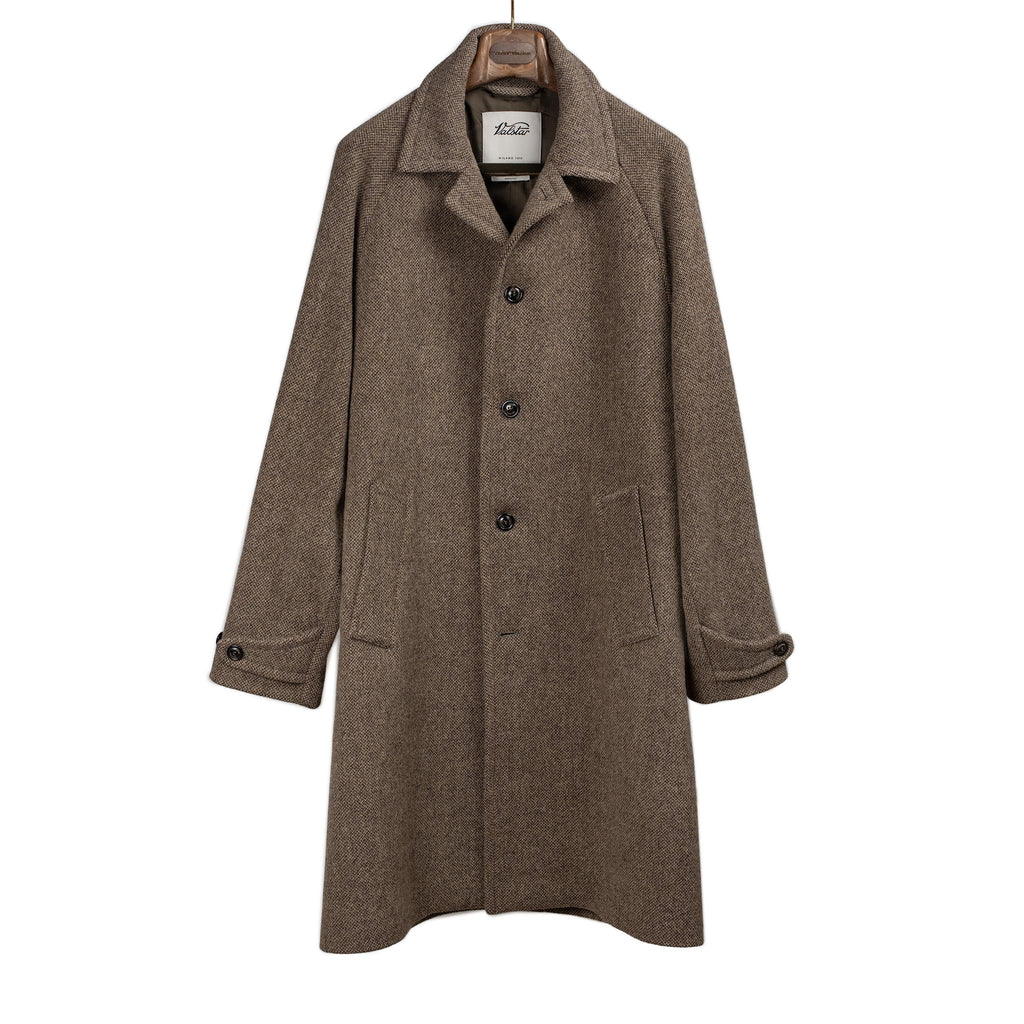 Valstar FW25 Vittorio raglan overcoat in brown broken twill wool