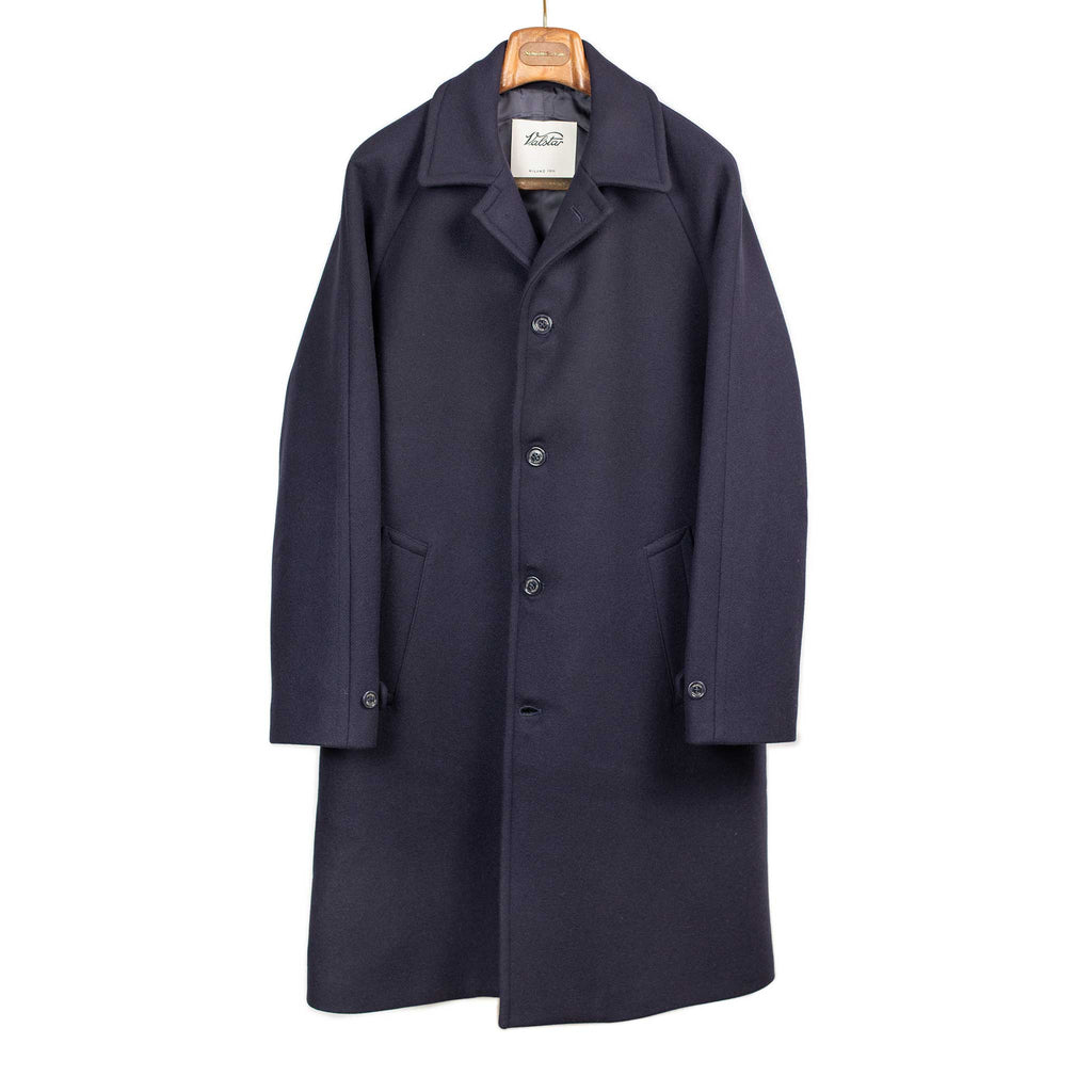 Valstar Vittorio raglan coat, navy wool felt – No Man Walks Alone