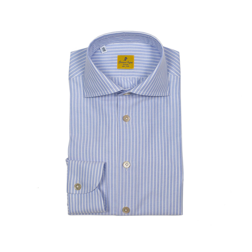 G. Inglese blue stripe T. Mason oxford shirt, spread collar