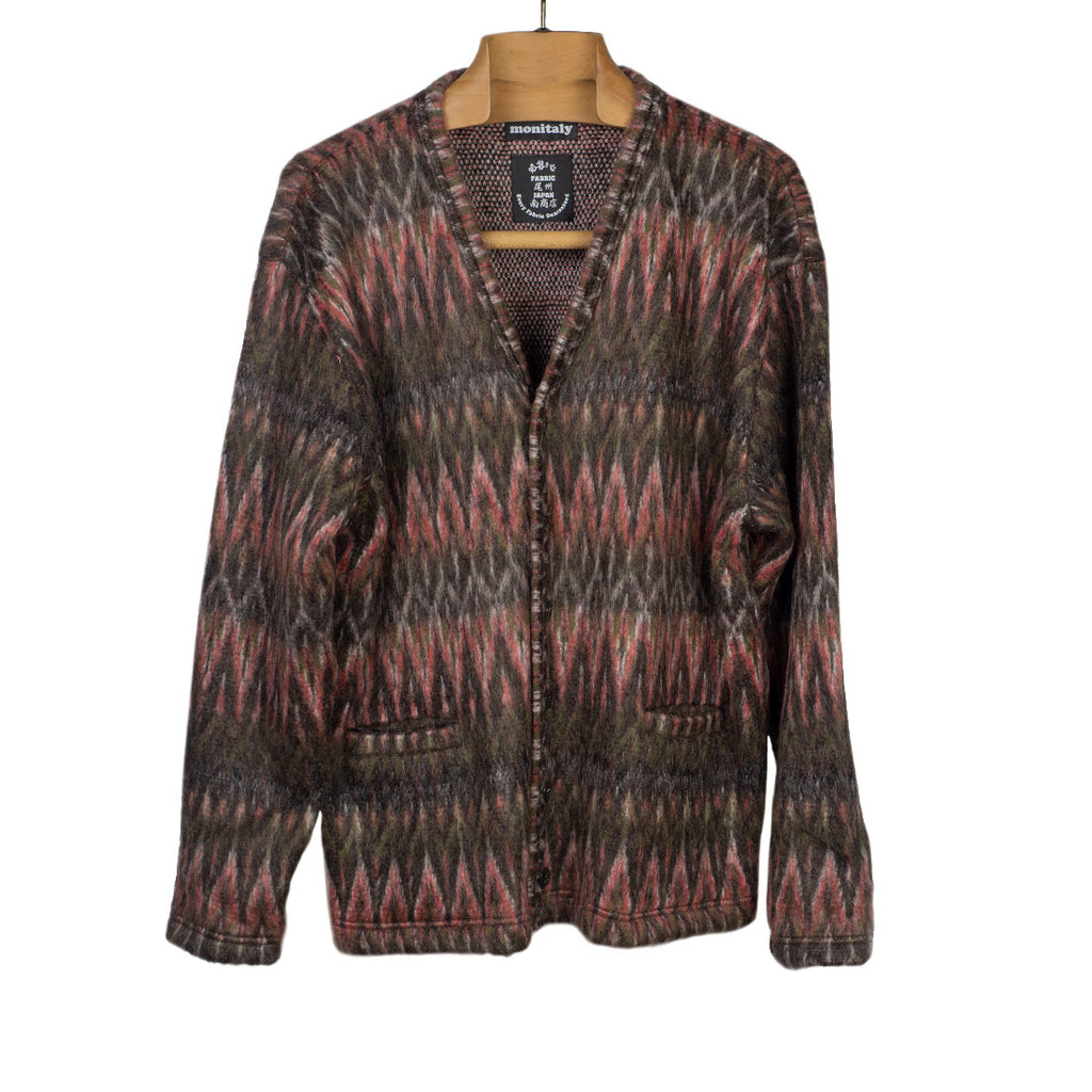 Monitaly Shaggy V Cardigan in brown – No Man Walks Alone