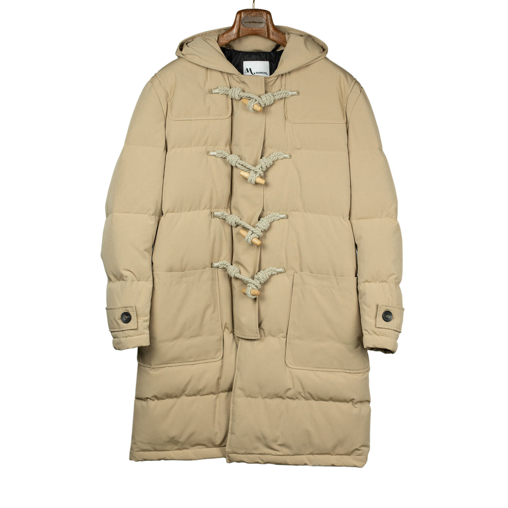 AArhs down-filled duffle coat in beige cotton/poly mix