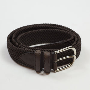 Brown "intreccio" elastic woven belt