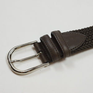 Brown "intreccio" elastic woven belt
