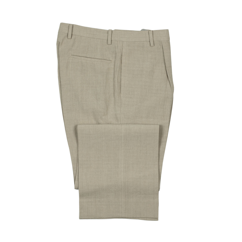 Pleated trousers in natural linen and silk (separates)