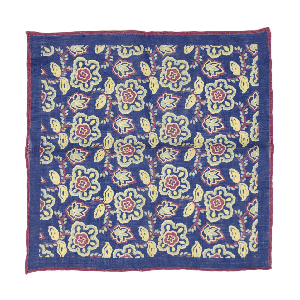 SUNRISE FLORAL PRINT LINEN POCKET SQUARE main image 1