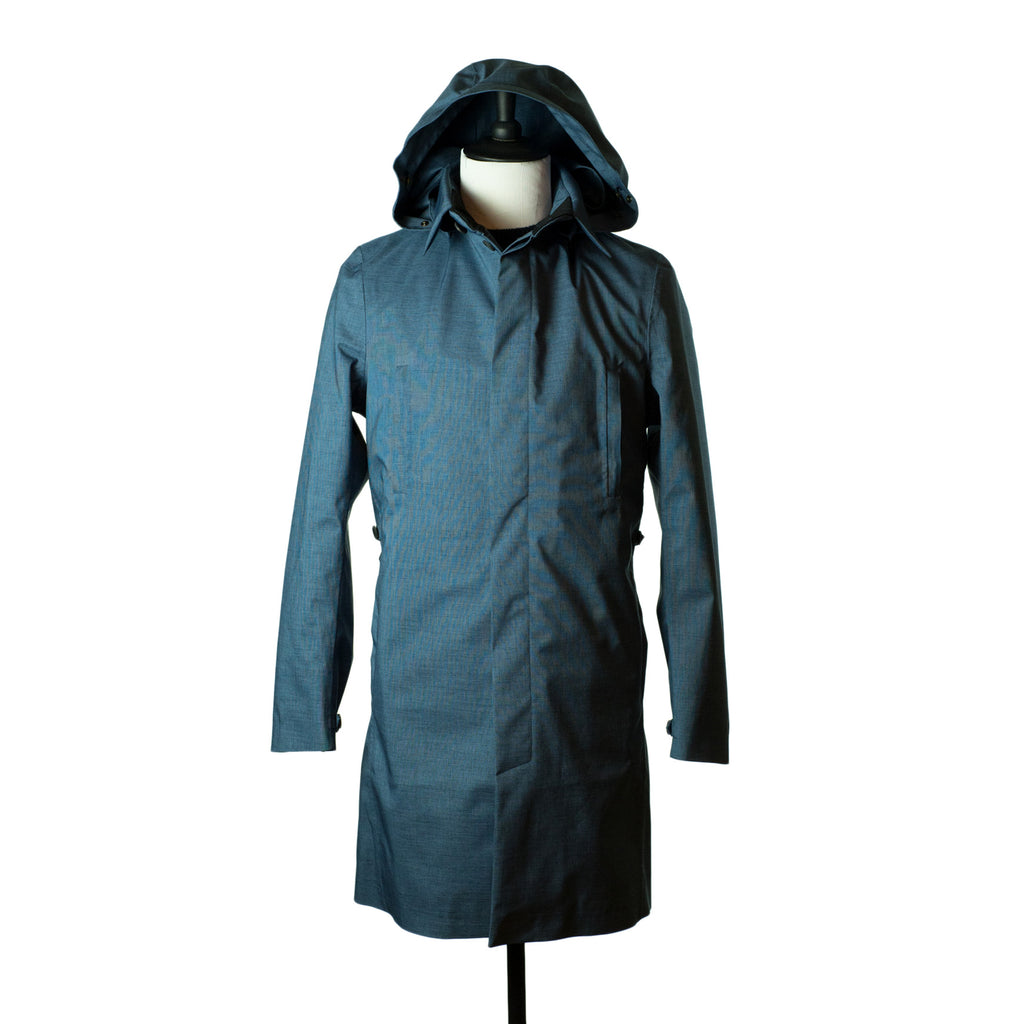 Norwegian Rain Unisex Raincoat Mixed Denim Blue Single-Breasted