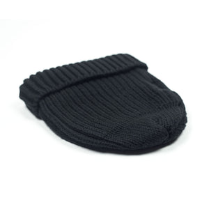 Chunky ribbed wool hat in black (restock)