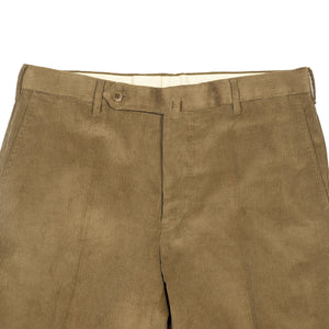 Mid-rise belt loop trousers in beige corduroy cotton (restock)