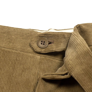 Mid-rise belt loop trousers in beige corduroy cotton (restock)