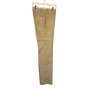 Mid-rise belt loop trousers in beige corduroy cotton (restock)