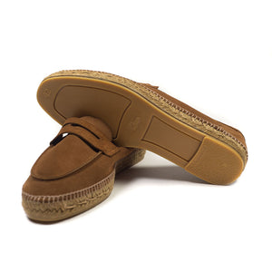 Nacho penny-loafer style espadrilles in snuff suede (restock)