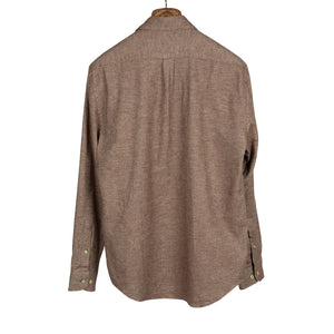 Teca shirt twill cotton flannel in Cinnamon brown