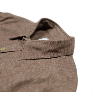 Teca shirt twill cotton flannel in Cinnamon brown