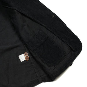 Labura chore coat in black cotton corduroy
