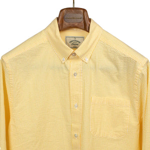 Atlantico shirt in yellow and white striped cotton seersucker