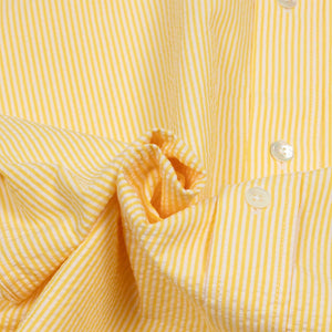 Atlantico shirt in yellow and white striped cotton seersucker