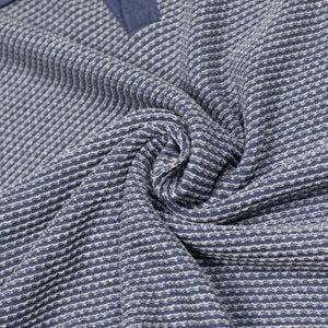 Beechworth short sleeve knit polo in blue and white cotton and linen