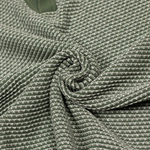 Beechworth short sleeve knit polo in green and white cotton and linen