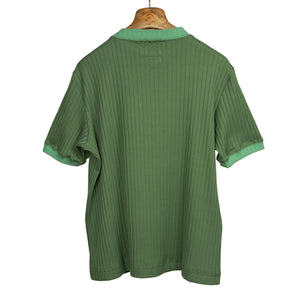 Comoda knit ringer tee in moss green cotton rib