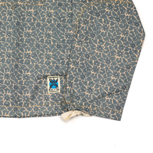 Obra popover shirt in ecru and indigo handblock floral cotton