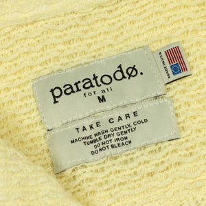 '72 Segundo smock' shirt jacket in pale yellow crochet knit