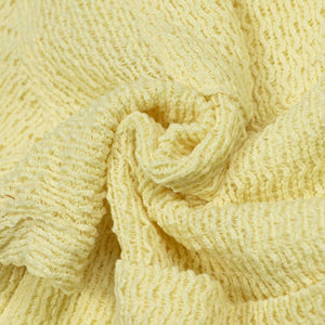 '72 Segundo smock' shirt jacket in pale yellow crochet knit