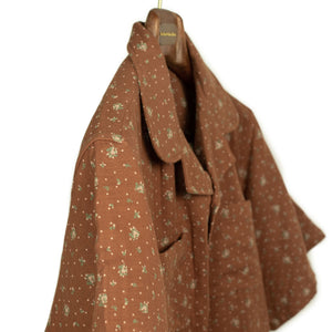 '72 Segundo smock' shirt jacket in sienna floral cotton gauze