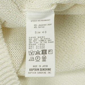 Crewneck sweater in ecru cotton and paper