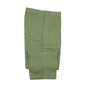 Baker pants in green cotton denim