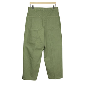 Kaptain Sunshine Baker pants in green cotton denim – No Man Walks