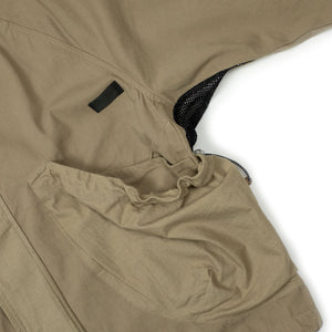 Foraging jacket in sandstone beige cotton ripstop and twill