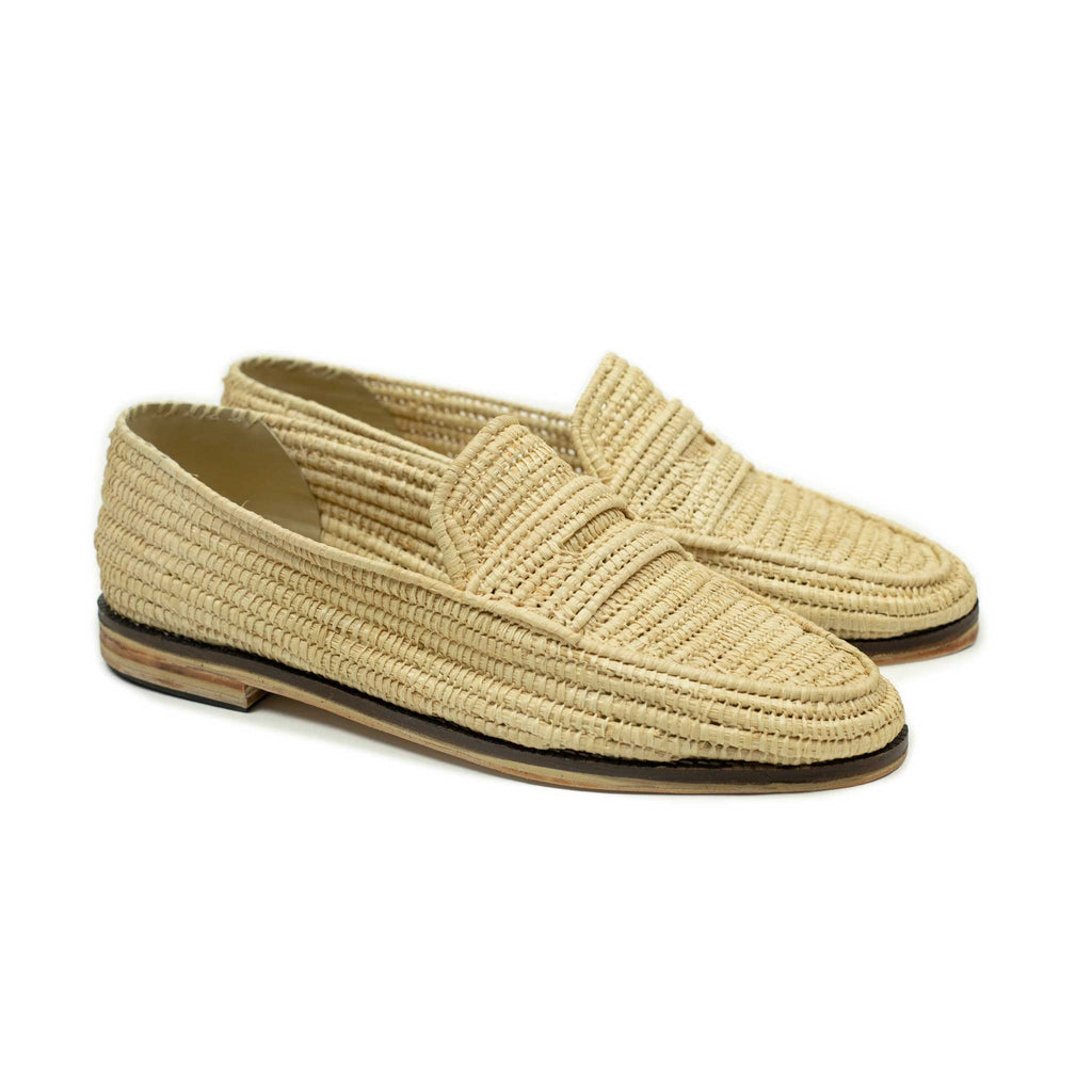 No Man Walks Alone x El Karti: handmade Moroccan raffia penny loafers ...