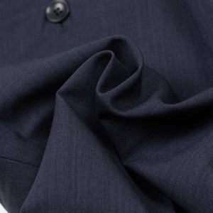 Exclusive pleated easy pants in navy cotton and wool