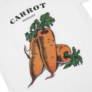 Carrot print t-shirt in white cotton