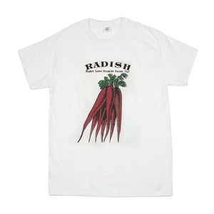 Radish print t-shirt in white cotton