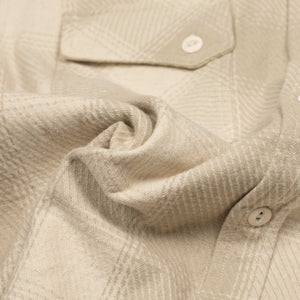 Crosscut flannel shirt in Alabaster check cotton