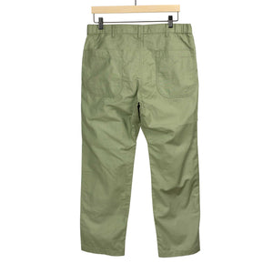 Drawstring fatigue trousers in light olive cotton sateen