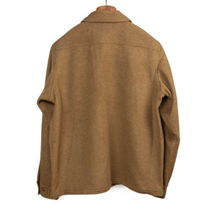 Work jacket in heavyweight brown brushed cotton melton
