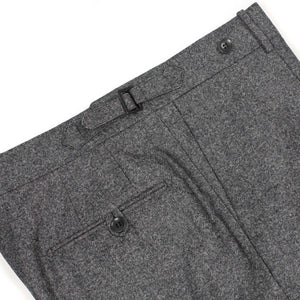 Westside side-tab high-rise wide tapered pleated trousers in grey melange wool twill (restock)